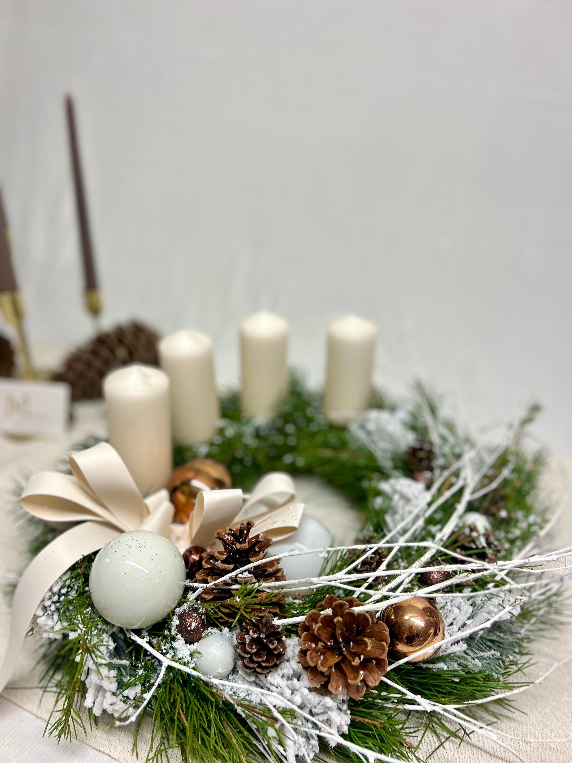Couronne de l’Avent blanche