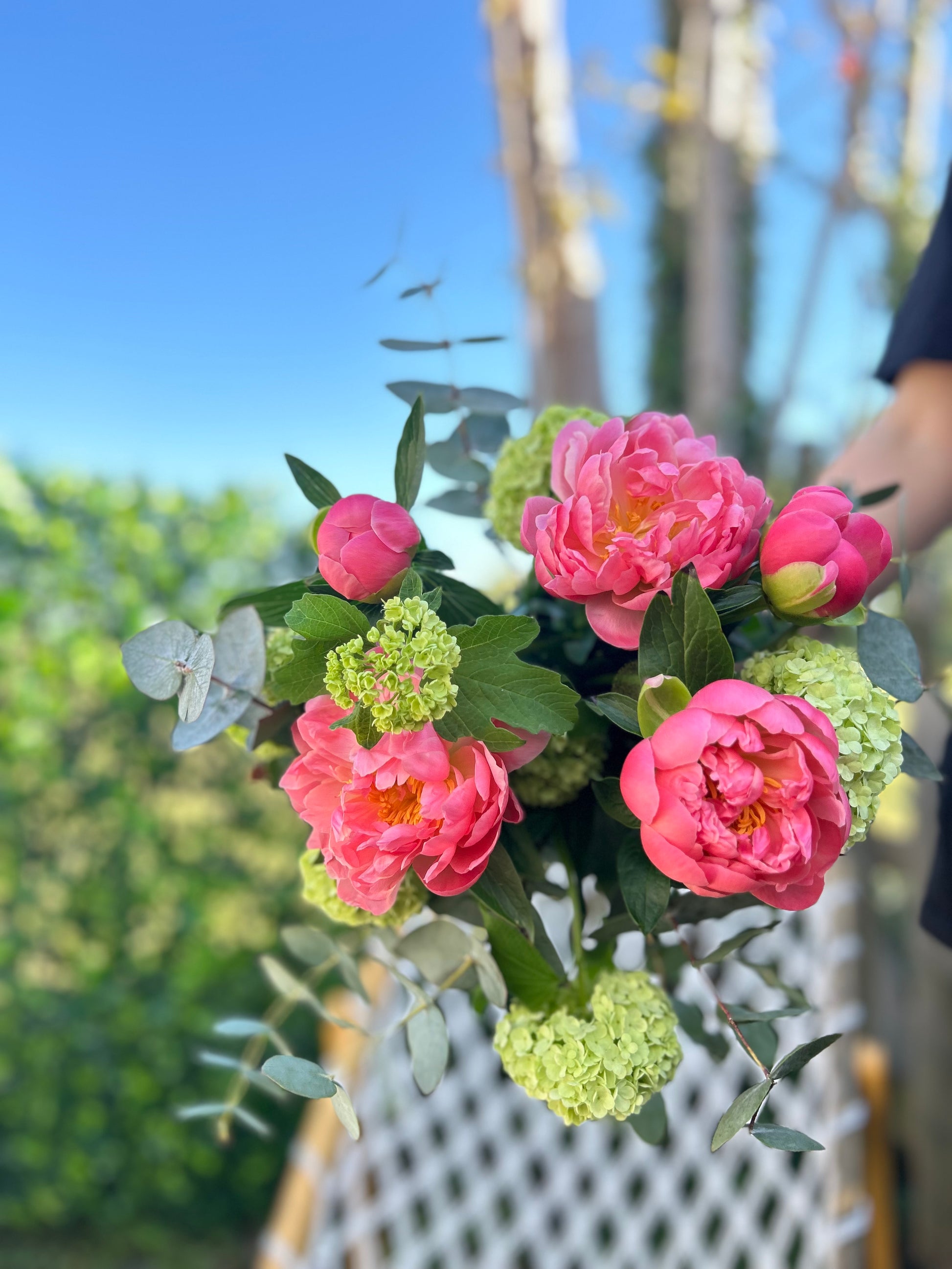Bouquet pivoines rose