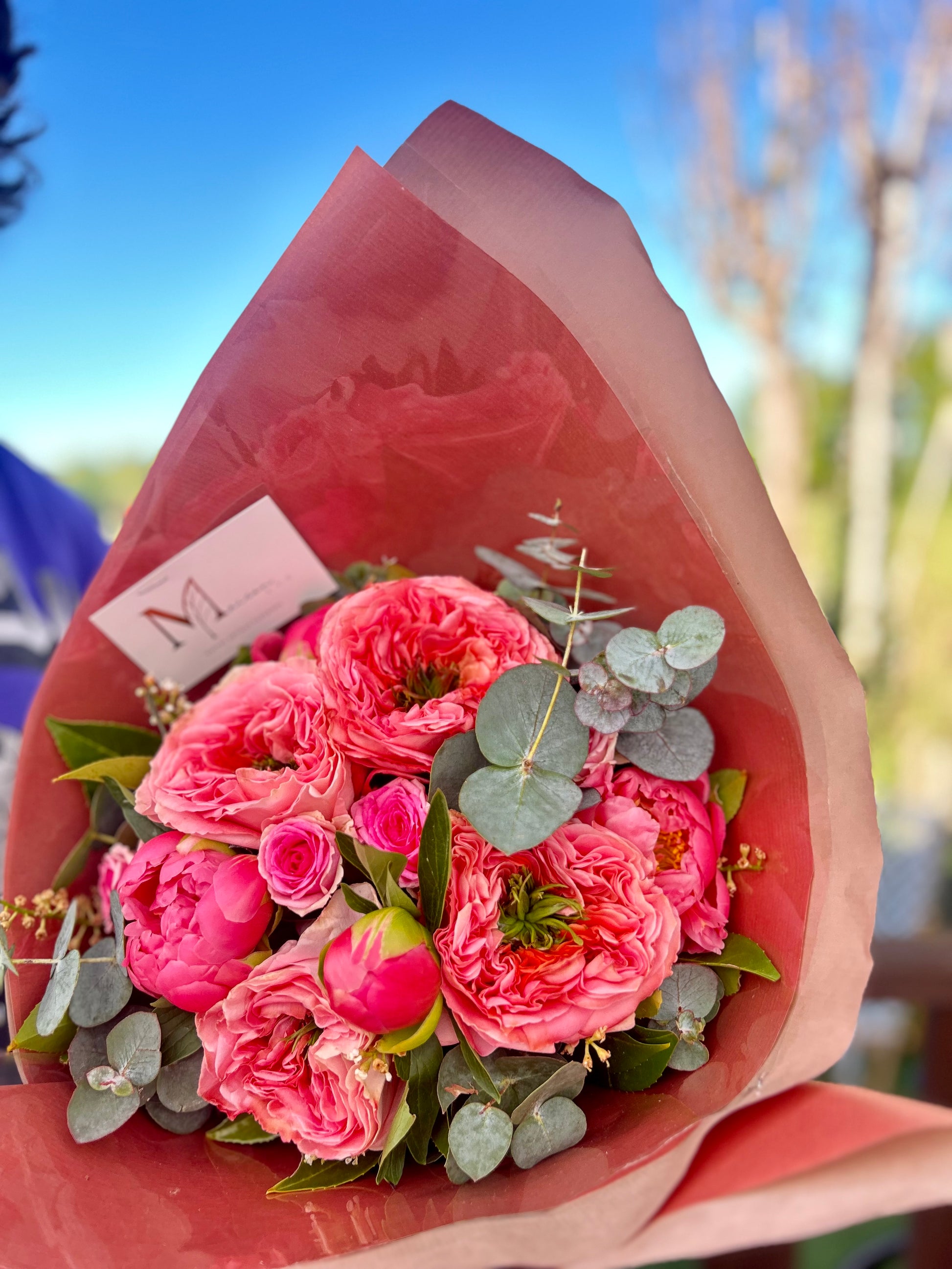 Bouquet pivoines et rose