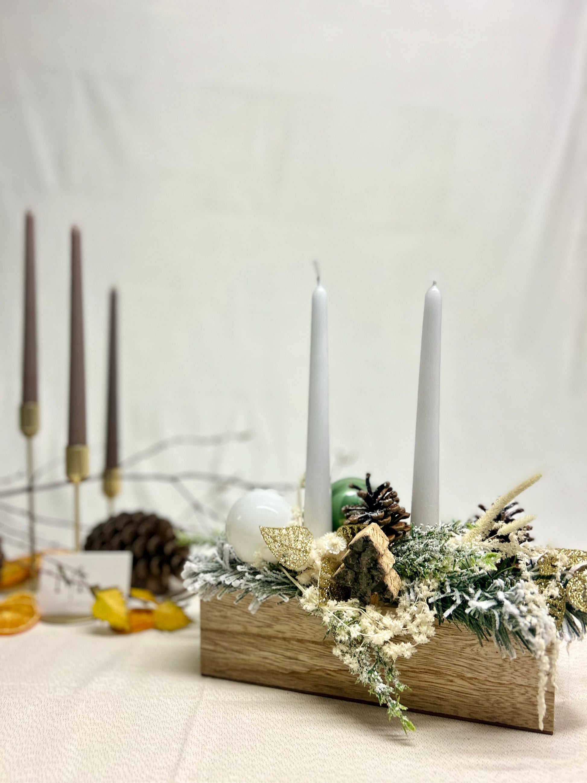 Centre de table bois blanc