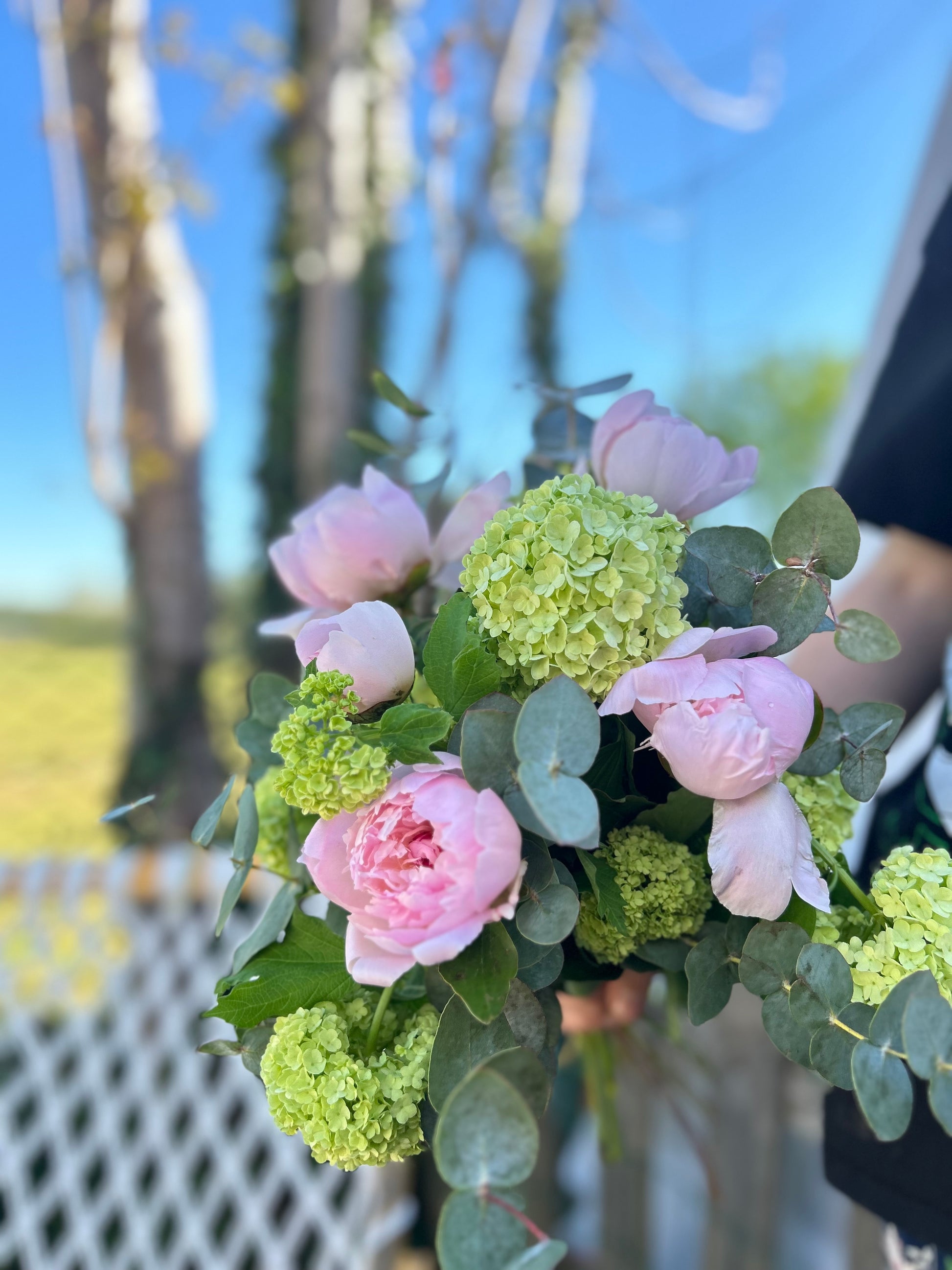 Bouquet pivoines rose pale