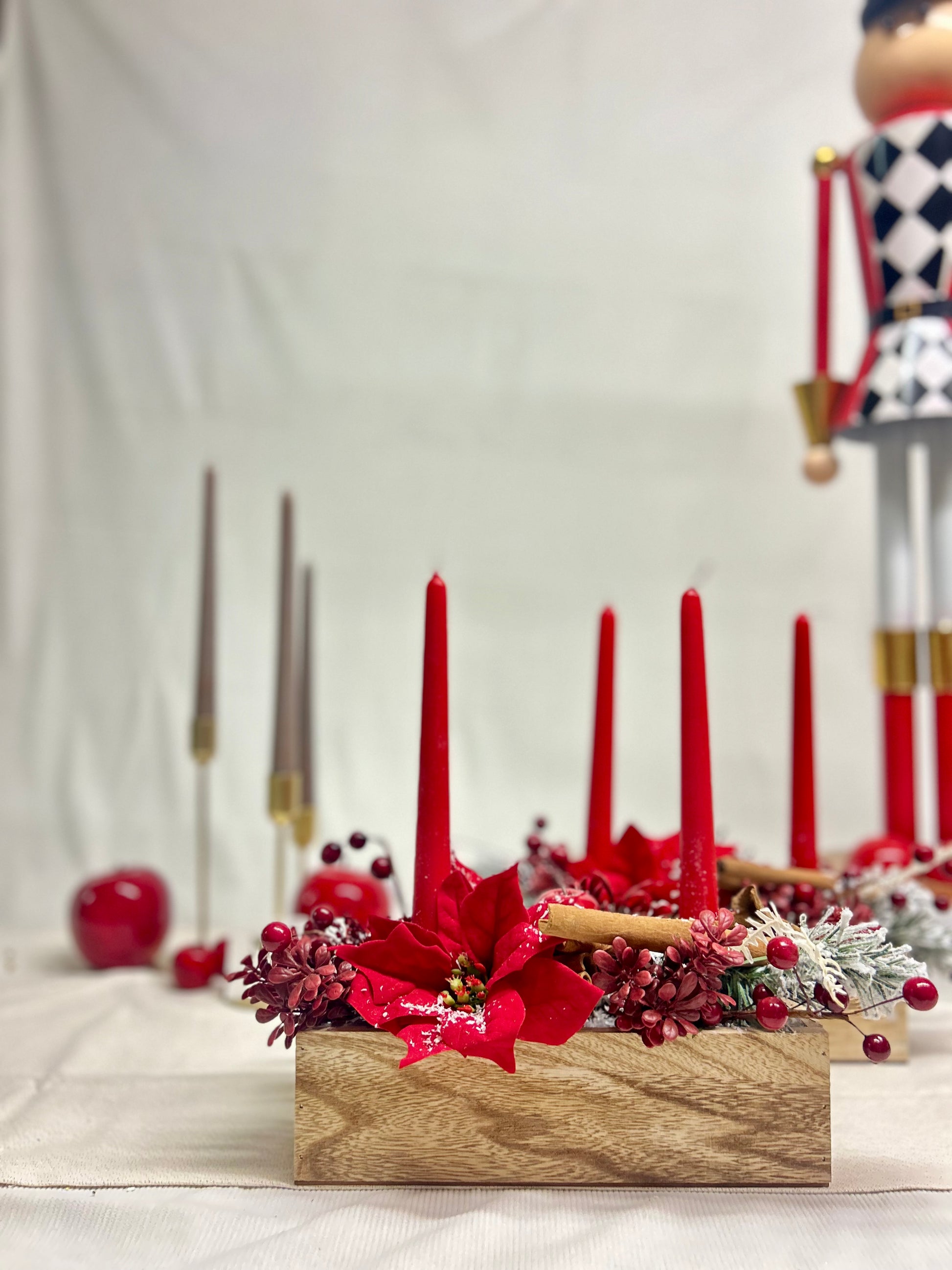 Centre de table bois rouge