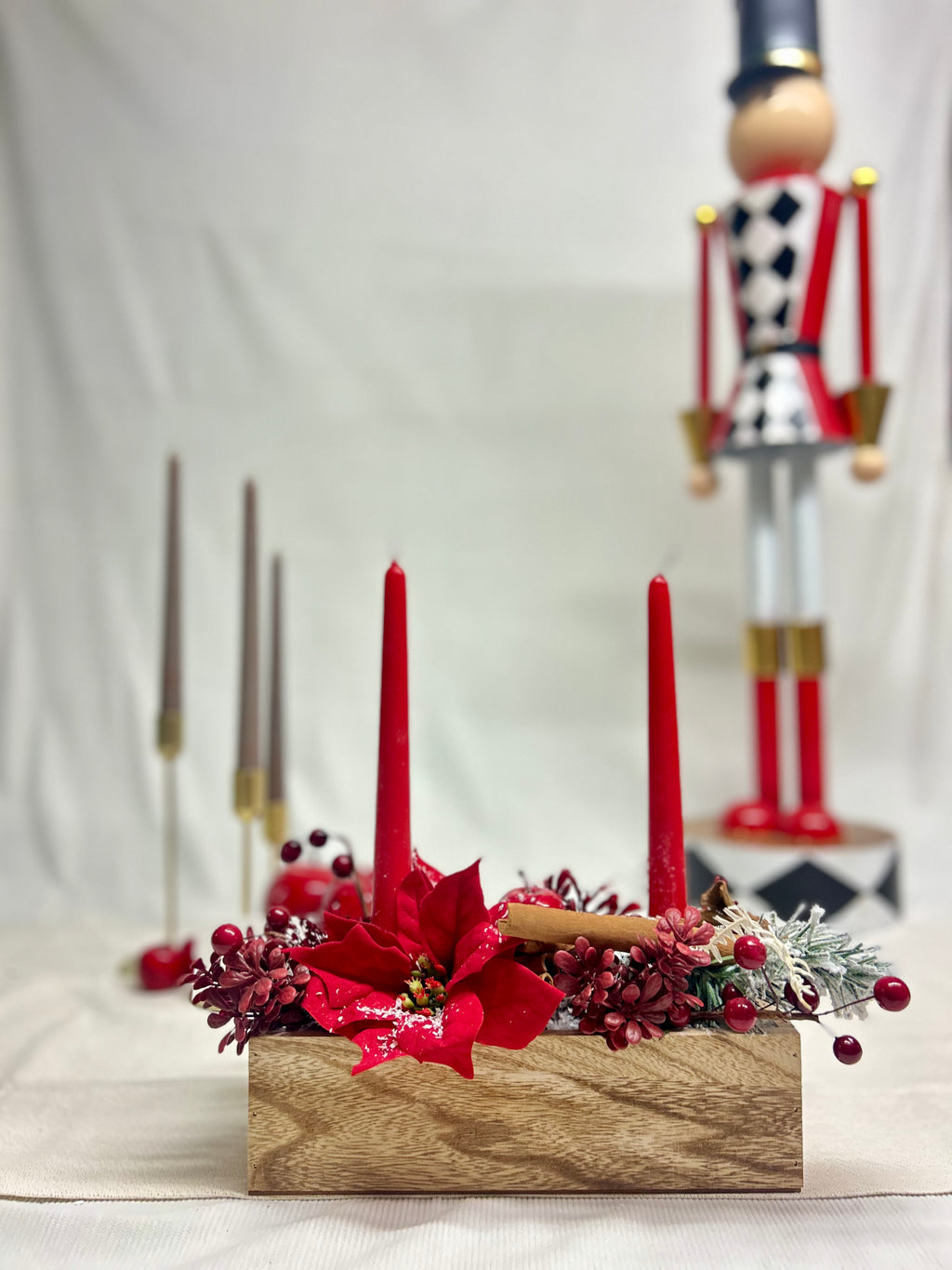 Centre de table bois rouge