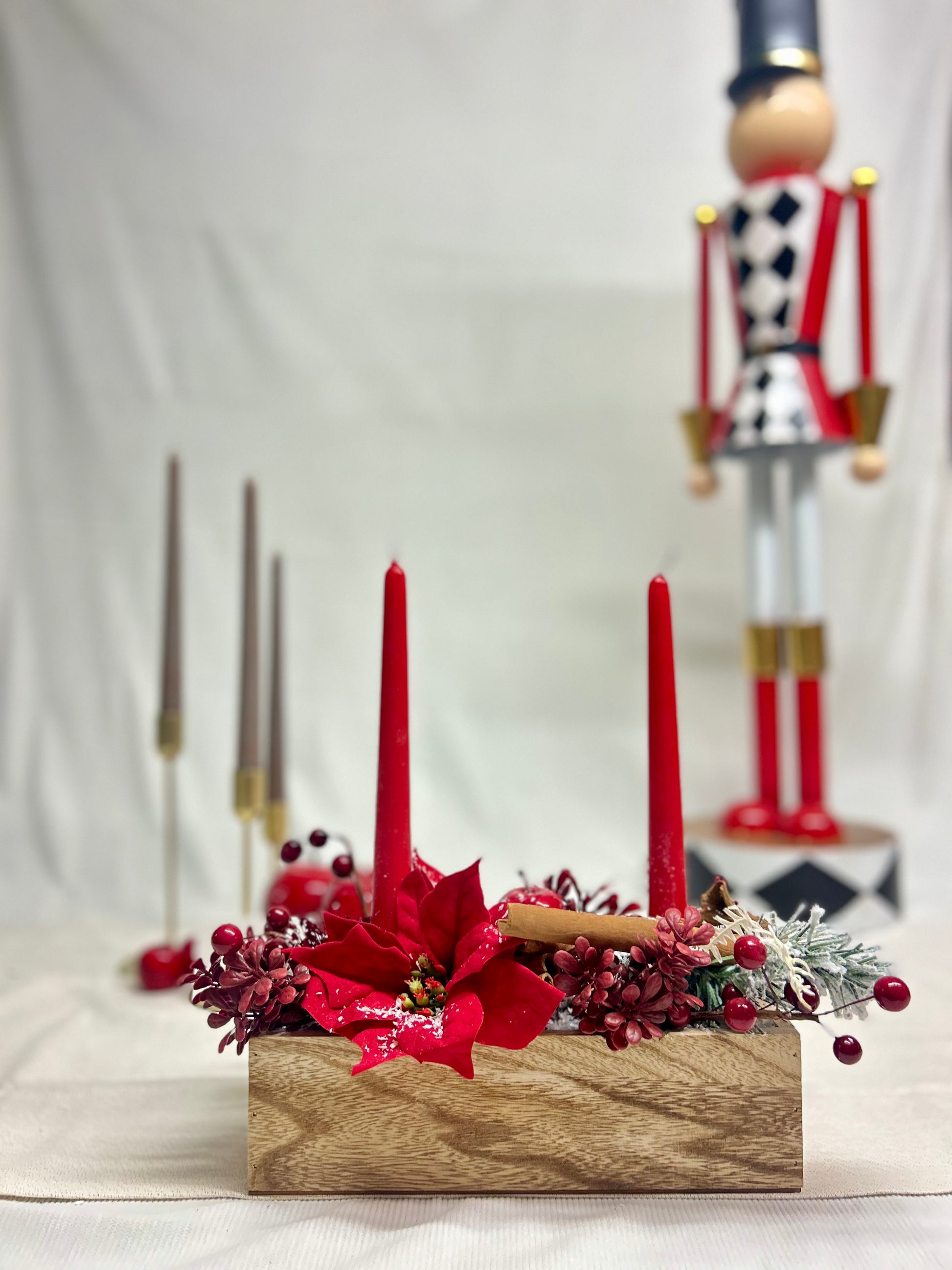 Centre de table bois rouge