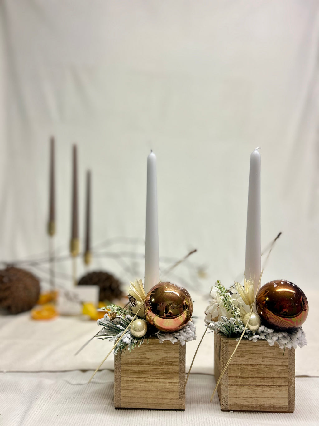 Centre de table bois blanc