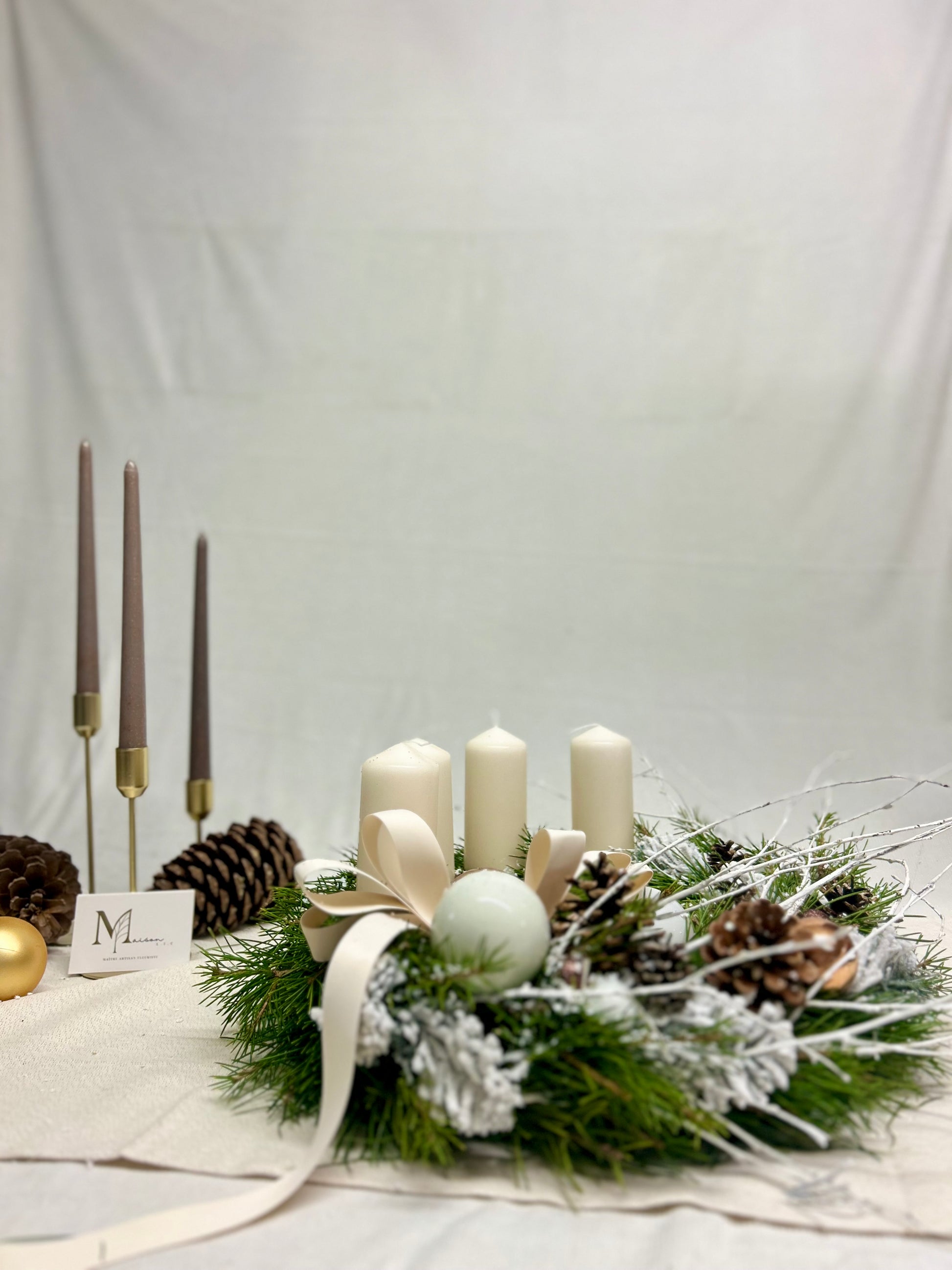 Couronne de l’Avent blanche