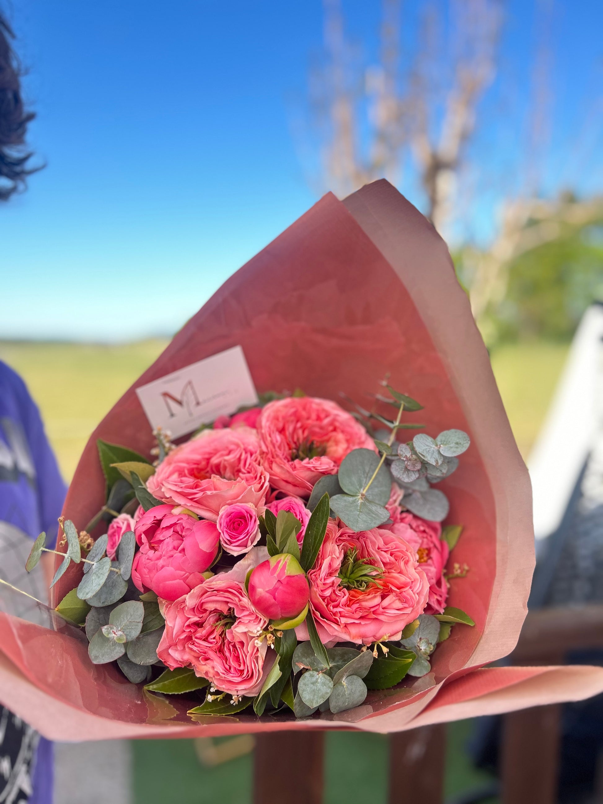 Bouquet pivoines et rose