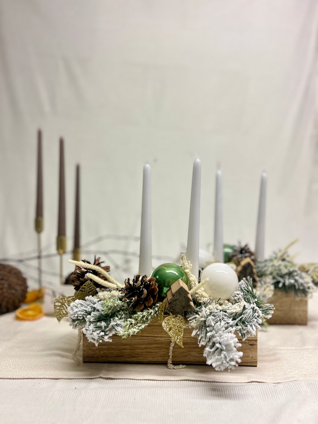 Centre de table bois blanc