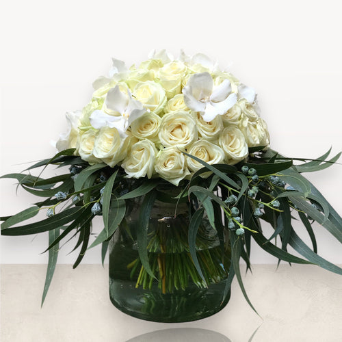 Bouquet rond – Pureté blanche