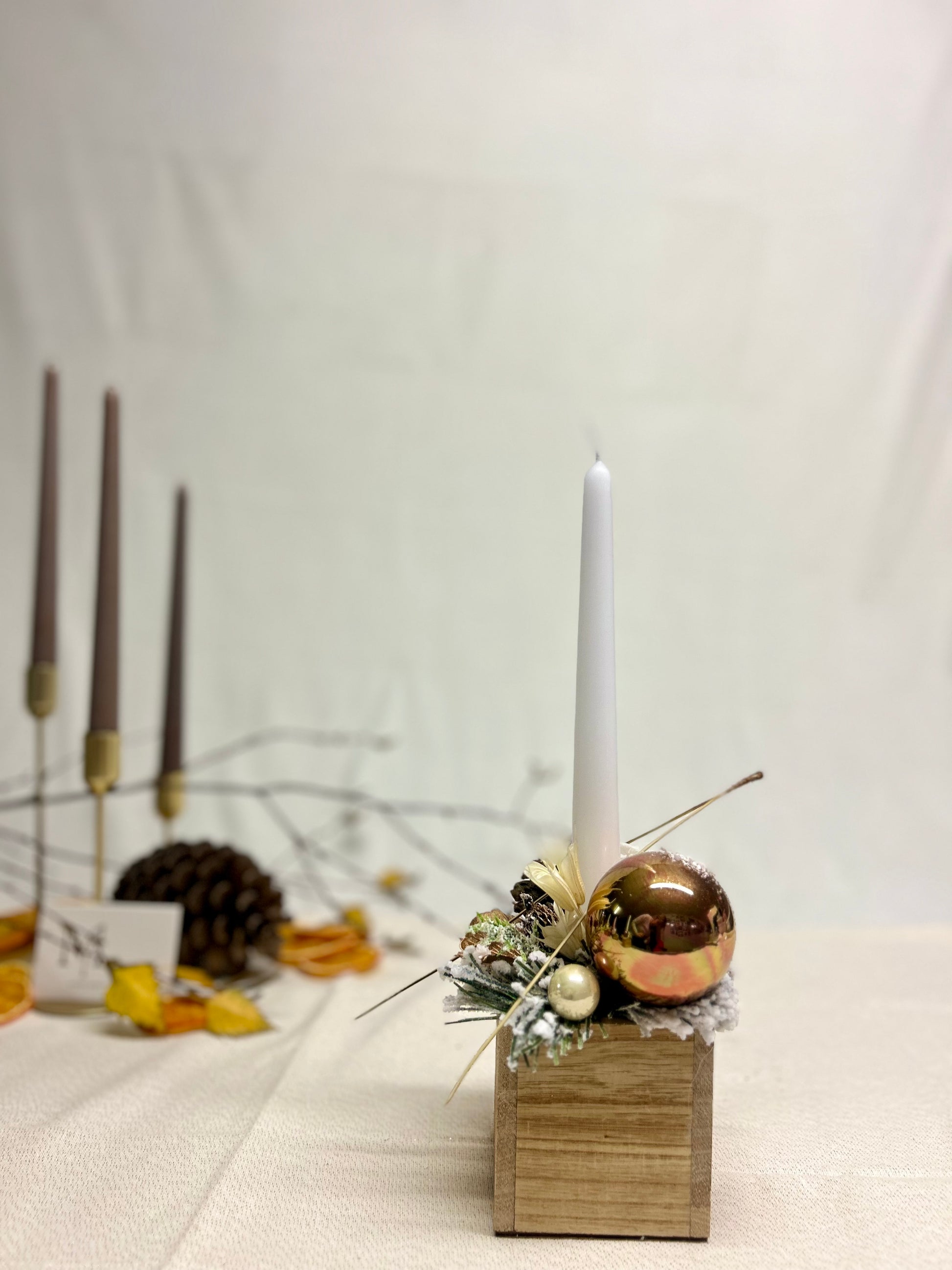 Centre de table bois blanc